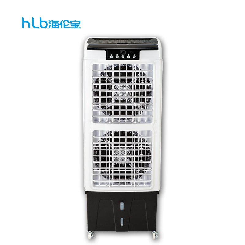 Beliebter Indoor-Outdoor-Wasserkühlungsventilator, Verdunstungsluftkühler, Standboden, Doppelventilator für starken Wind