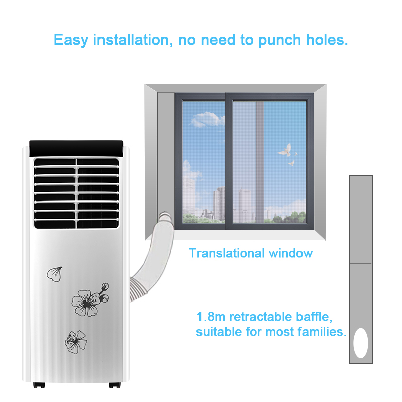 Einbruchsichere tragbare Mini-Klimaanlage mit zwei Schläuchen